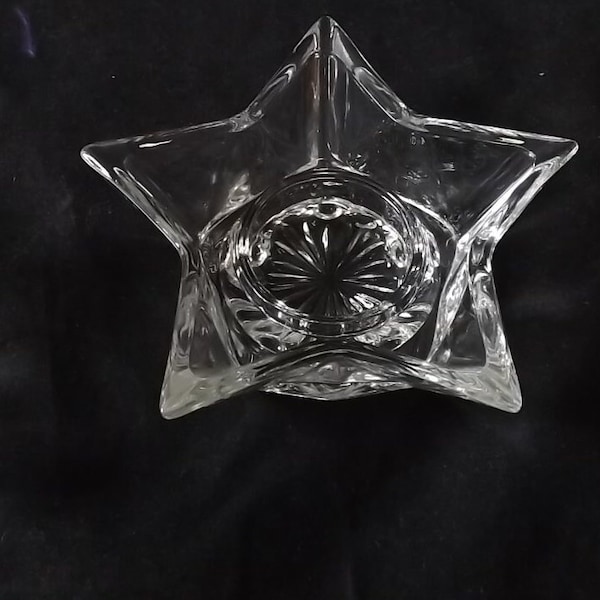 Set of Three Glass Star Candle Holders - See Description for Details{ F Top Shelf}