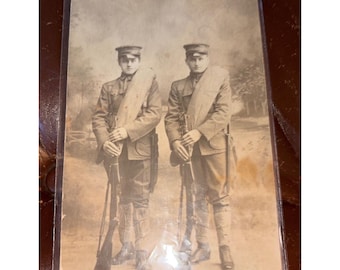 Title WW1 Era British / Commonwealth Soldiers Real Photo Postcard (RPPC)