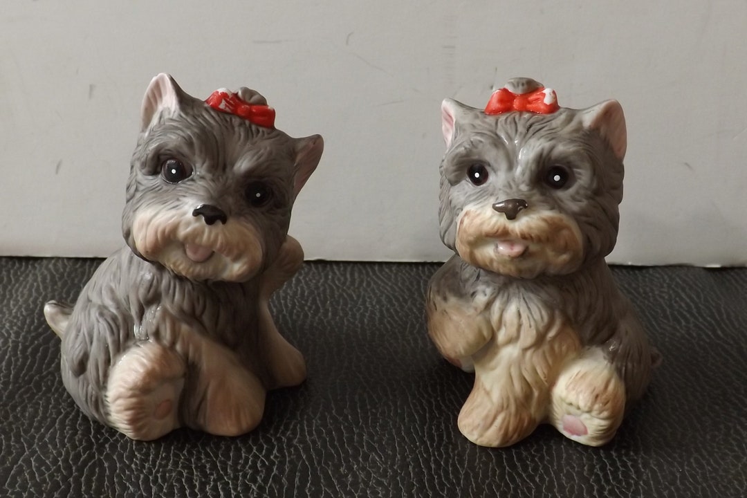 Two Cute Little Yorkie Terrier Figurines see Description for Etsy