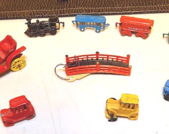 Miniature Diecast Metal Car and Train Set, Japan