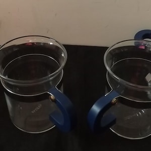 Retro Mid Century Modern Bodum Expresso Cup Set Blue