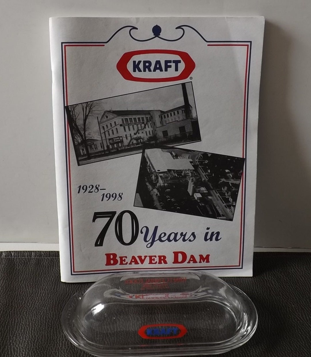 Kraft Central Foods Butter Dish and Book 70 Years in Beaver image