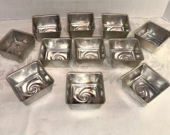 Set of 11 Vintage Aluminum Square Butter Molds – MCM Swirl Design