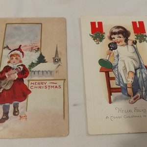 Dos postales navideñas antiguas (ver descripción para más detalles)
