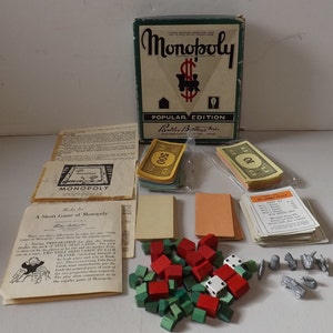 Antike Parker Brothers Beliebte Edition Monopoly - Siehe Beschreibung für Details