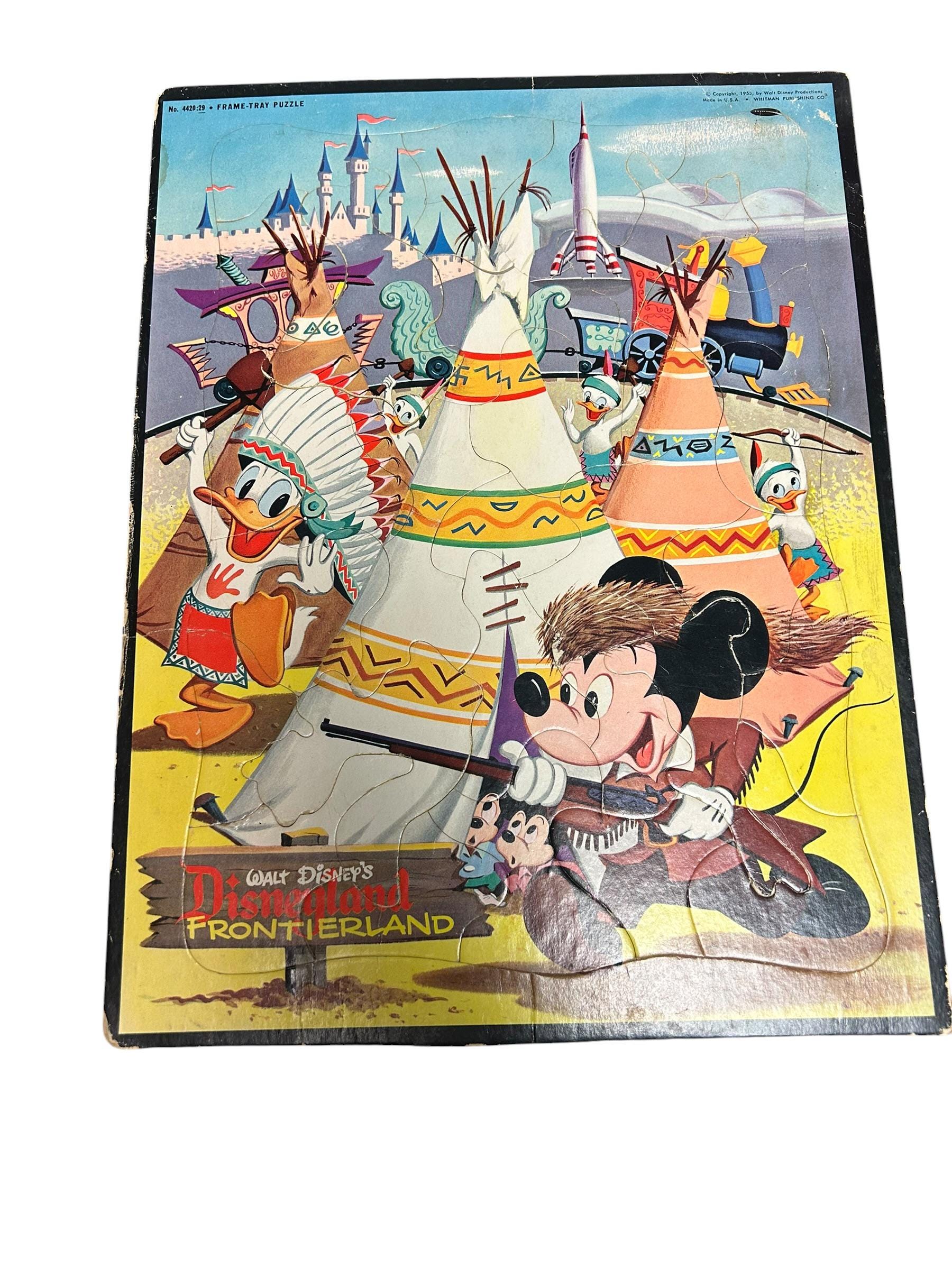 Vintage 1955 Disneyland Frontierland Frame-tray Puzzle, Whitman No
