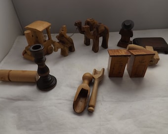 Lot of Small Wooden Items Home Decor toys and Such  -See Description for Details
