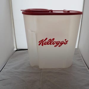 Plastic Tall Kelloggs Cereal container - See description for Details