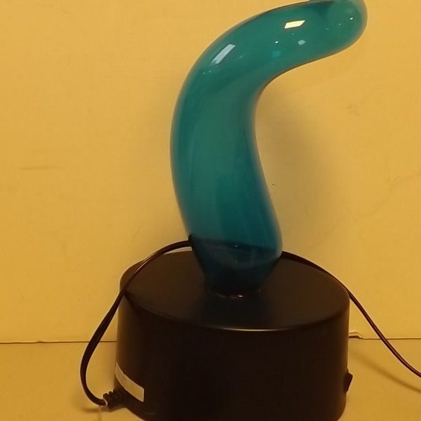 LumiSource Sculptured Electra Twisted Plasma Motion Glass Light Blue - See Description for Details