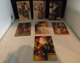 Lot of Seven Father Christmas St Nicholas Santa Claus Postcards