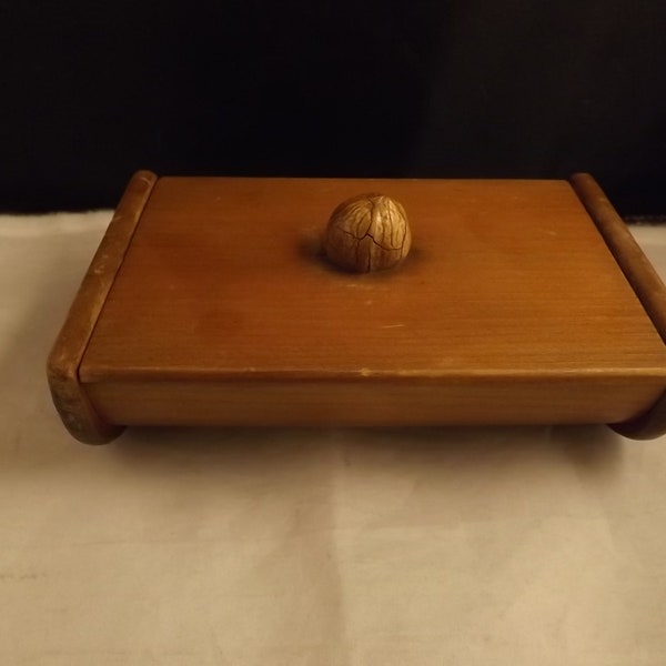 Wooden Divided Nut Container With Lid  -See Description for Details