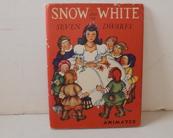 Antique Snow White and the Seven Dwarfs Animated Book - see Description for Details