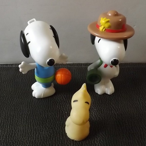 Three Peanuts Characters Snoopy and Woodstock  -See Description for Details