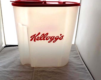 Plastic Tall Kelloggs Cereal container - See description for Details