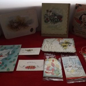 Lot of Antique Vintage Christmas Cards and Tags  -See Description for Details