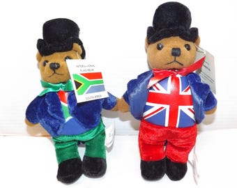 Two International Flag Bears with Tags- See Description or Details