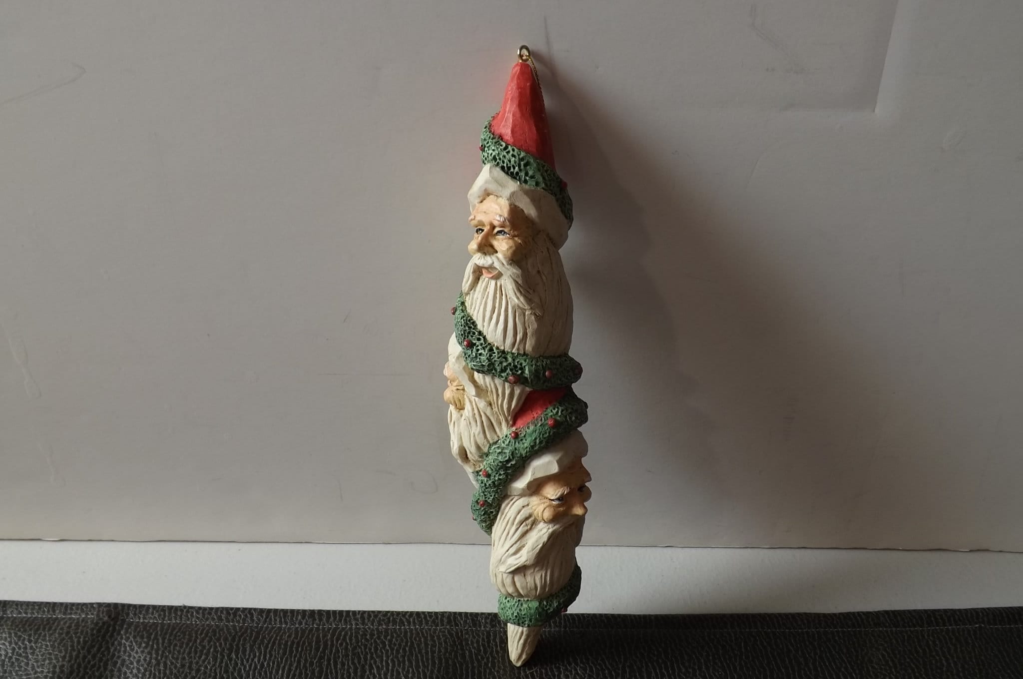 Unique Santa St Nicholas Three Faced Ornament -see Description for