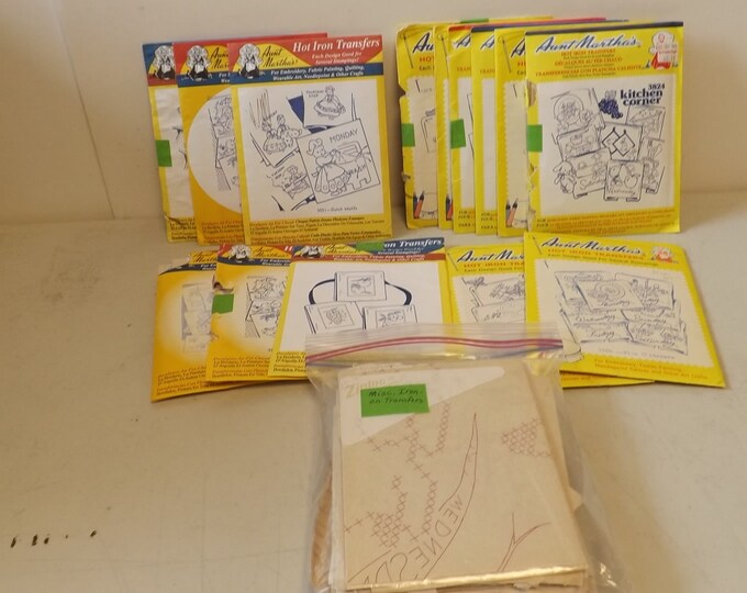 Lot of Vintage Aunt Martha's Hot Iron Transfers by Colonial Patterns ...