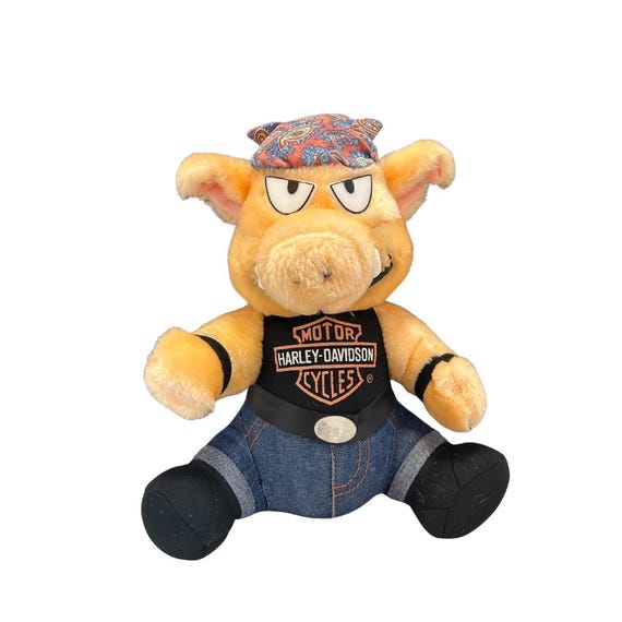 レア　Harley-Davidson 豚型ぬいぐるみ Vintage Harley-davidson Biker Hog Plush | Official Licensed