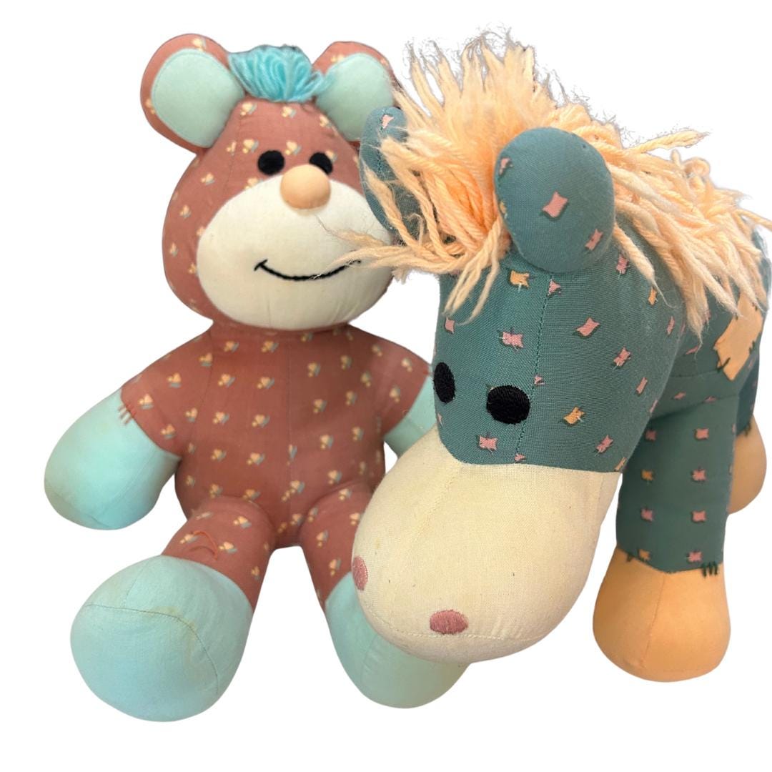 Vintage 1986 Worlds of Wonder Pleasant Dreams Plush Set - Bear
