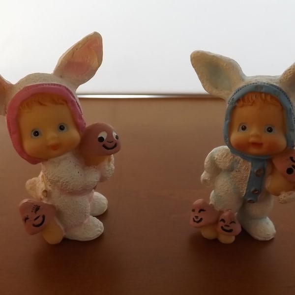 Little Boy and Girl In Bunny Costumes  -See Description for Details