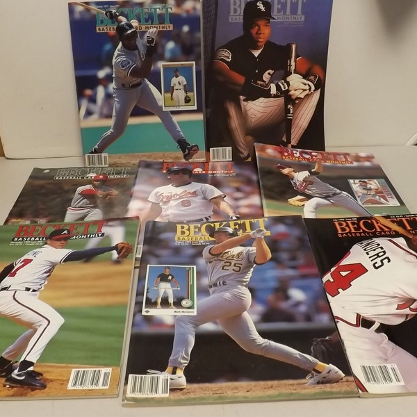 Lot of 8 Beckett Baseball Card Collector Magazines - See Description for Details