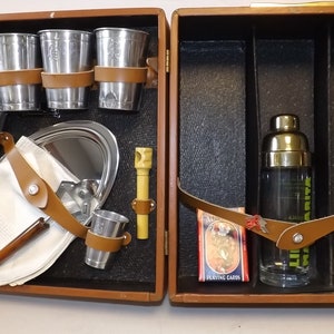 Three Bottle Barware Travel Bar Set Case - See Description for Details