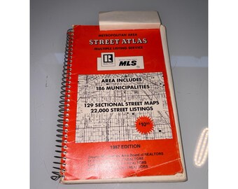 Vintage 1987 Hudson's Metropolitan Area Street Atlas Twin Cities MLS Realtor Map