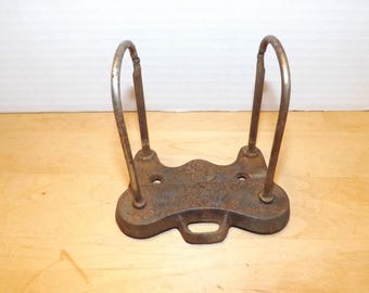 Antique Yawman & Erbe Cast Iron Wall Mount Receipt Holder, Industrial Office Bill Spike
