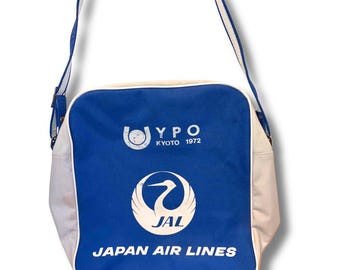 Vintage Japan Airlines Bag JAL Logo Nylon Travel Tote Bag Laptop 