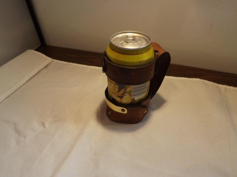 Leather Beer Can Holder Poor Mans Stein Etsy