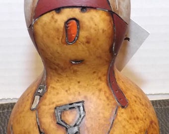 Unique Christmas Gourd Art Snowman - see Description for details