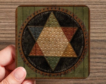 Chinese Checkers Board Game Coasters (4 coasters in a set)