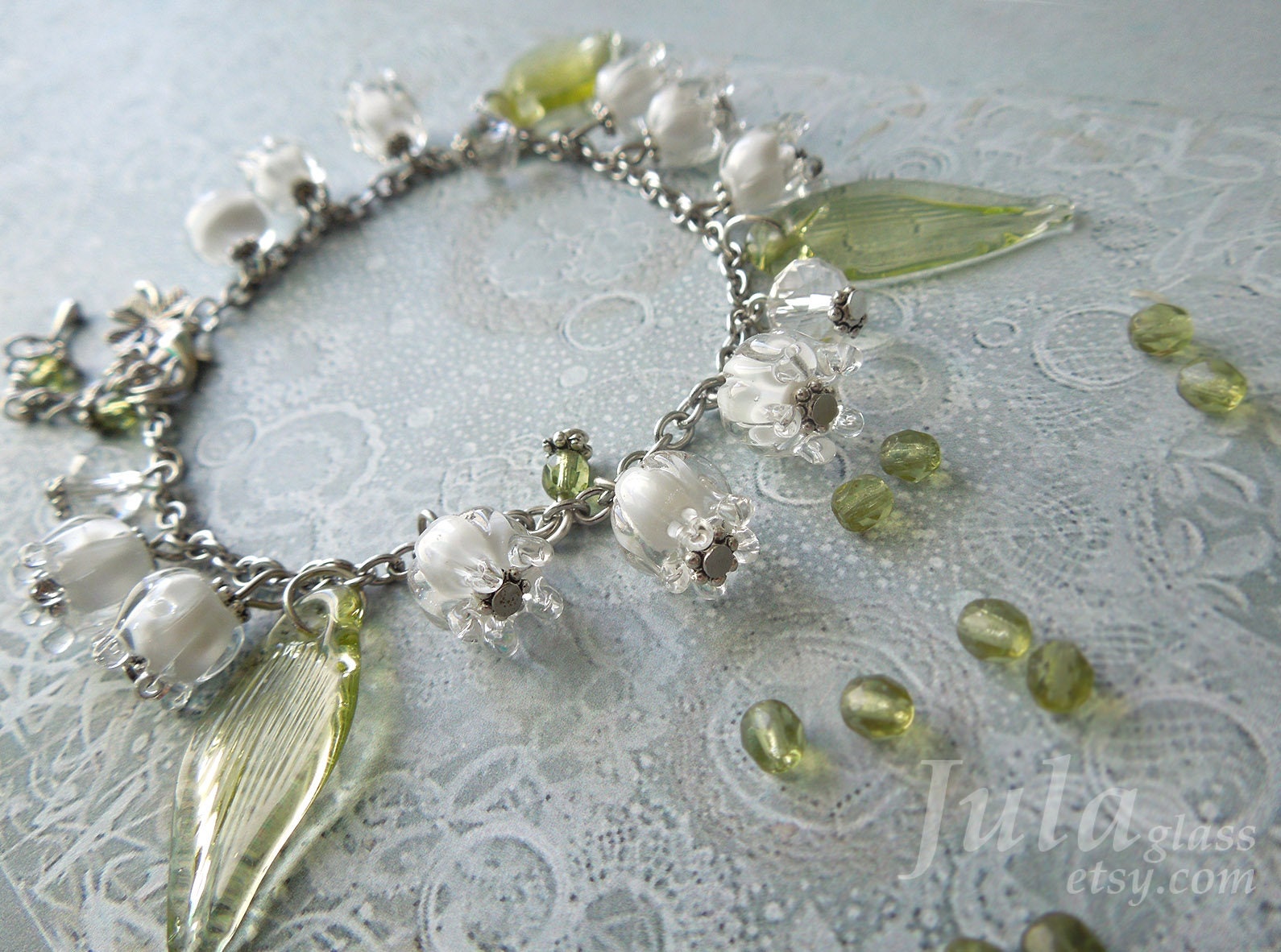 Bracelet flower Bracelet Lily of the Valley Jewelry Lily of Etsy