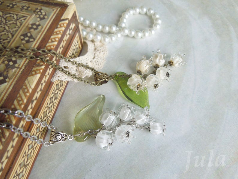 Lilies of the valley Maylily Glass flower Jewelry lilies Etsy