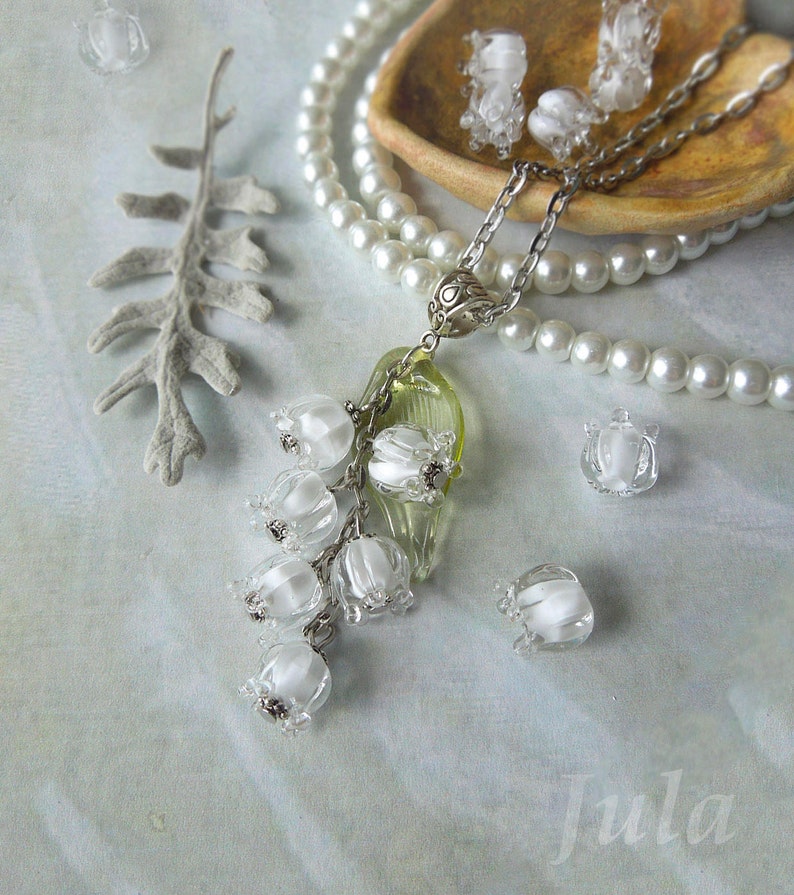 Lilies of the valley Maylily Glass flower Jewelry lilies Etsy