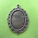 18 x 25mm Antique Silver Cameo Base Settings, Filigree Oval Pendant Trays, Cabochon Settings,Oval Photo Frame, photo Jewelry supply 10pcs