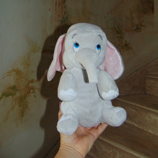Disney's Babies Plush Plushie Dumbo Walt Disney World 10" Elephant Toy Gray Pink
