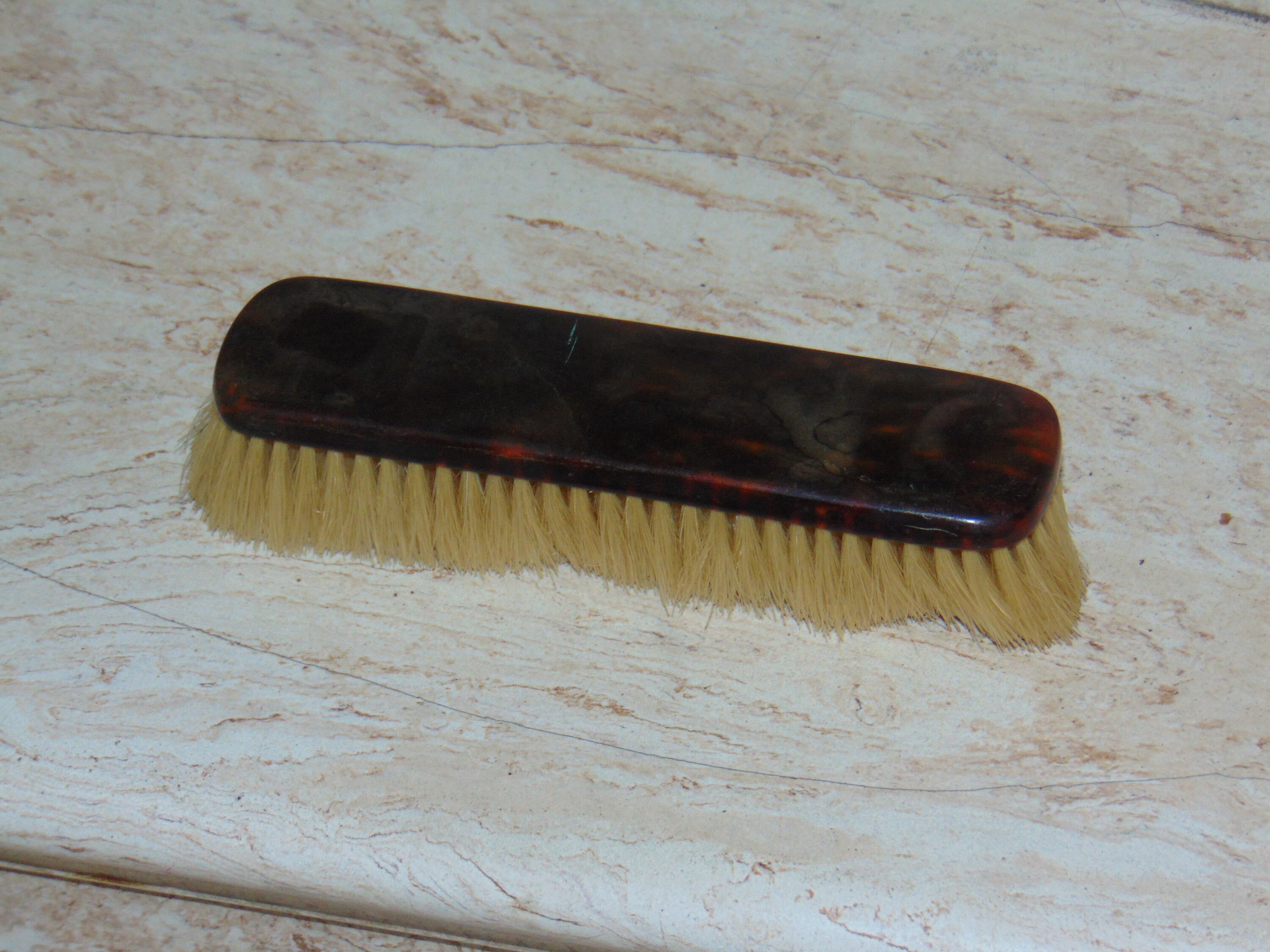 Vintage Hair Brush With Antique Glass Handle Vanity and Boudoir Décor 