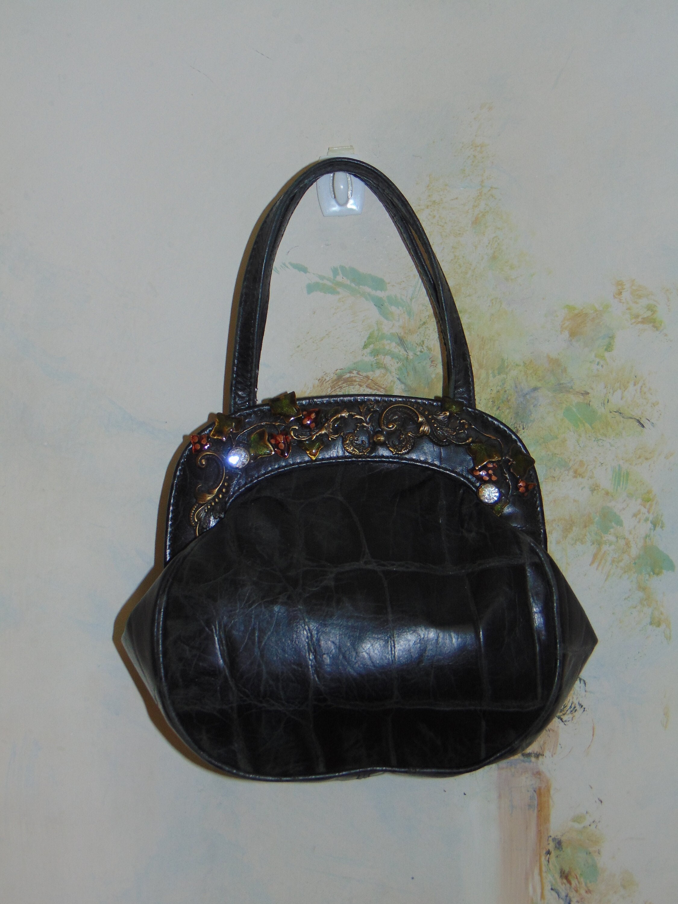 Firenze Bella Lizard Embossed Leather 3-in-1 Backpack Tote Bag 