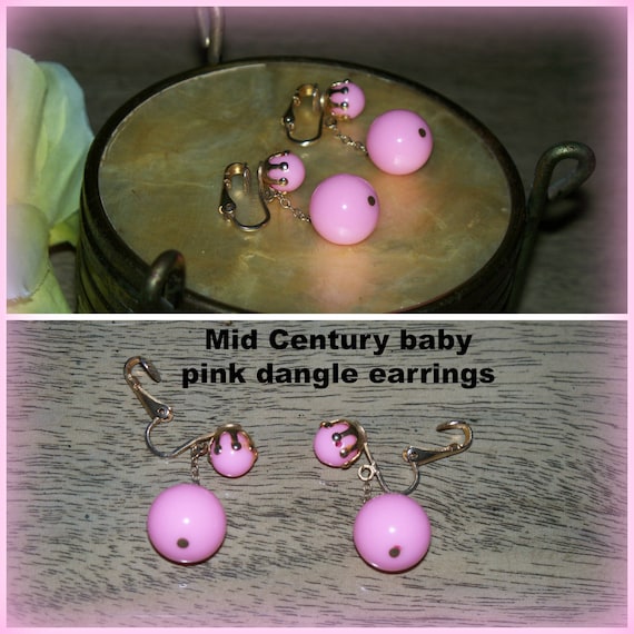 Vintage Mid Century Beautiful Baby Pink  Retro Da… - image 1