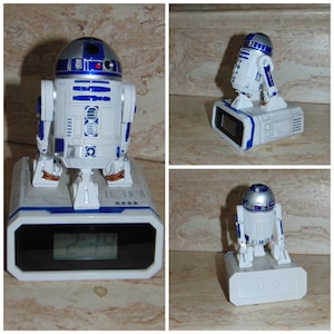 Rare VTG Disney Star Wars Sci Fi Working Clock R2-D2 D2 Art Room Decor Table