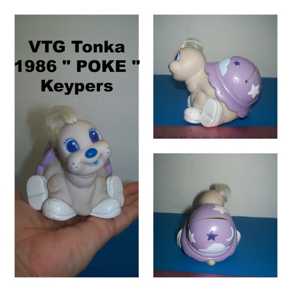 Rare Vintage 1986 Tonka " POKE " Keypers Figurine Coin Bank / Coin Purse / Safe Keeper Tortoise Sidekick / Collectible