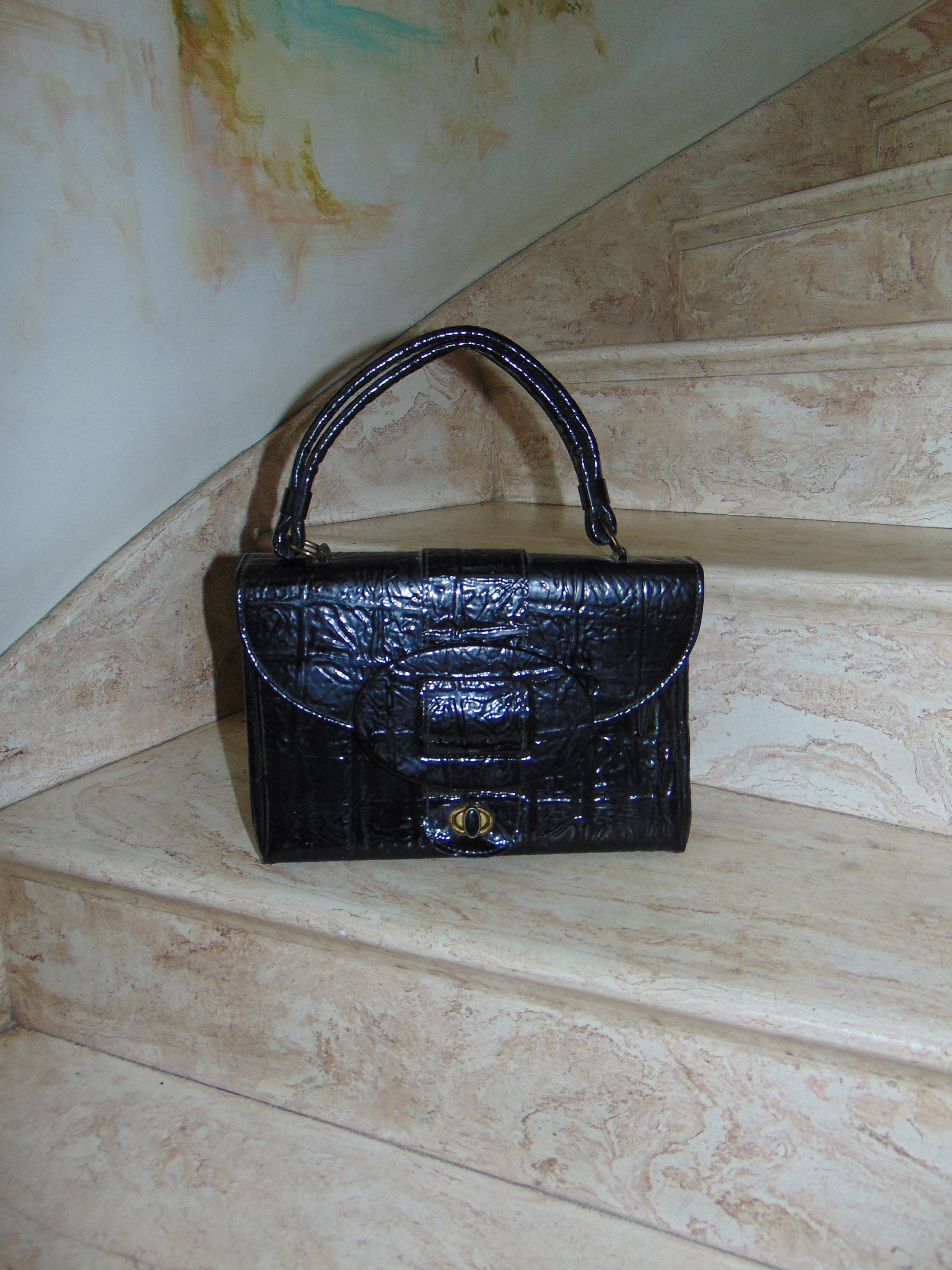 Deco Style 1950's-60's SAKS FIFTH AVE Alligator Skin Handbag