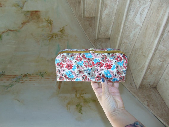 Mid Century Graceline Floral Canvas Snap Clutch M… - image 5