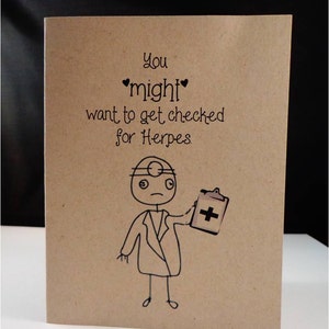 Tarjeta de felicitación: Es posible que desee que le revisen para el herpes