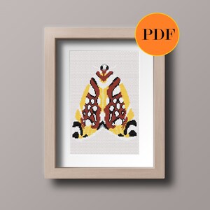 Sinna Moth PDF Cross Stitch Pattern, Instant Download, Contemporary Modern Design, Printable