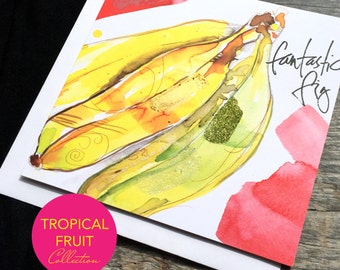 Fig Art Card - Tropical Fruit Collection (Greeting Card)