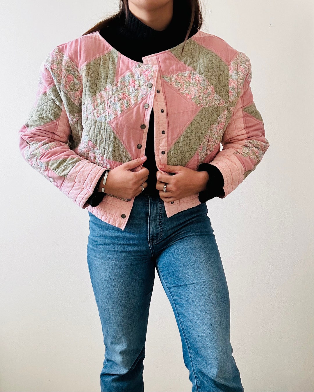 Cropped Handmade Vintage Quilt Jacket/coat Etsy