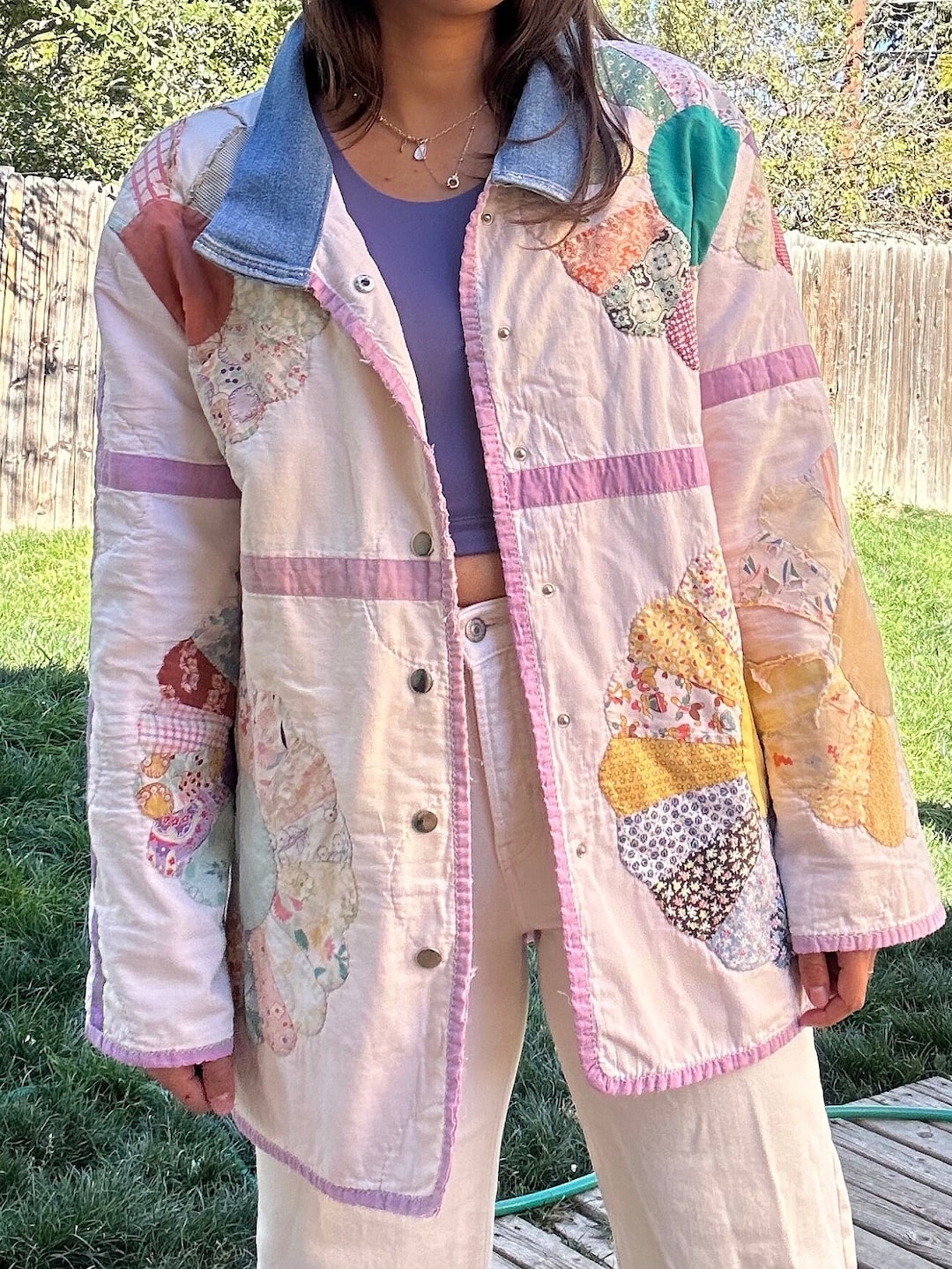 Medium Length Handmade Vintage Quilt Jacket/coat Etsy